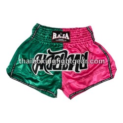 Raja Boxing pantalones cortos de Muay Thai "Bi-Color Green Pink" Raja - 1