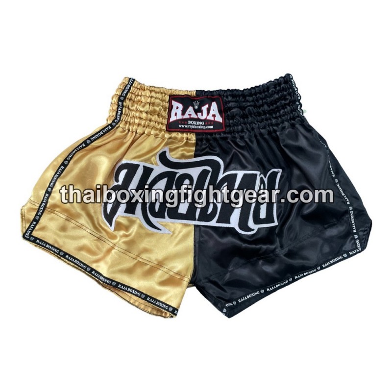 Raja Boxing pantalones cortos de Muay Thai "Bi-Color Gold Black" Raja - 1
