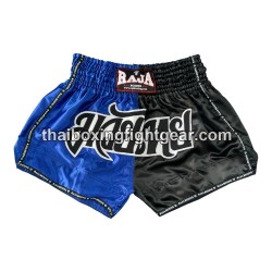 Raja Boxing pantalones cortos de Muay Thai "Bi-Color Blue Black" Raja - 1