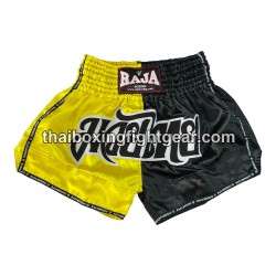 Raja Boxing pantalones cortos de Muay Thai "Bi-Color Yellow Black" Raja - 1