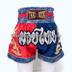 Pantalones cortos de boxeo tailandés: Thaiboxing Rojo y Azul Thai Boxing - 1