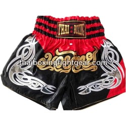 Pantalones cortos de boxeo tailandés: Thaiboxing Negro y Rojo Thai Boxing - 1