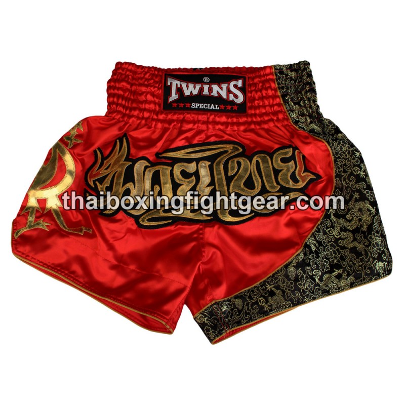 Twins Muay Thai pantalones cortos de boxeo  satín rojo | Muay Thai Shorts Twins Muay Thai pantalones cortos de boxeo  satín rojo | Muay Thai Shorts
