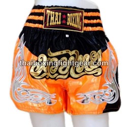 Pantalones cortos de boxeo tailandés: Thaiboxing Naranja y Negro Thai Boxing - 2