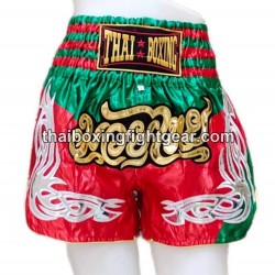 Pantalones cortos de boxeo tailandés: Thaiboxing Rojo y Verde Thai Boxing - 2