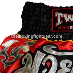 Twins Muay Thai pantalones cortos de boxeo  satín rojo | Muay Thai Shorts