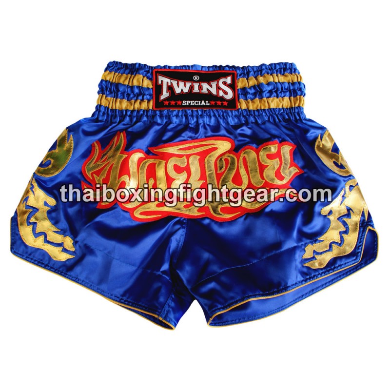 Twins Muay Thai pantalones cortos de boxeo satín azul | Muay Thai Shorts Twins Muay Thai pantalones cortos de boxeo satín azul | Muay Thai Shorts