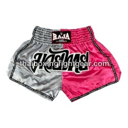 Raja Boxing pantalones cortos de Muay Thai "Bi-Color Silver Pink" Raja - 1