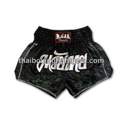 Raja Boxing pantalones cortos de Muay Thai Classic Negro Raja - 1