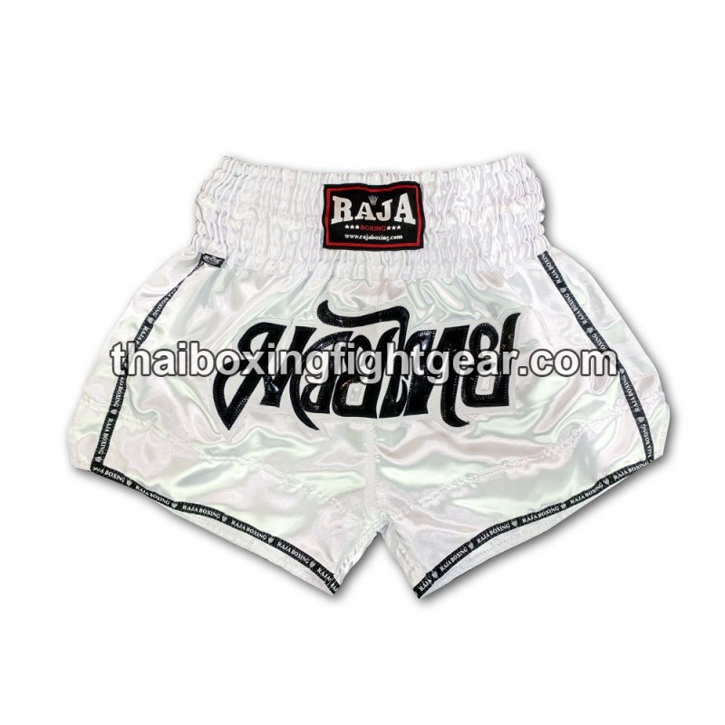 Raja Boxing pantalones cortos de Muay Thai Classic Blanco Raja - 1