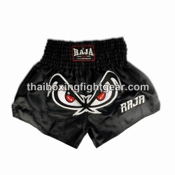 Raja Boxing pantalones cortos de Muay Thai "No Fear" Negro Raja - 1