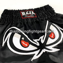 Raja Boxing pantalones cortos de Muay Thai "No Fear" Negro Raja - 2