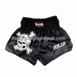 Raja Boxing pantalones cortos de Muay Thai "Skull" Negro Raja - 1