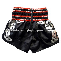 Twins Muay Thai pantalones cortos de boxeo satín negro y rojo | Muay Thai Shorts Twins Muay Thai pantalones cortos de boxeo satín negro y rojo | Muay Thai Shorts