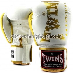 Guantes de Boxeo tailandés Twins "BGVL3-2TA White Gold" Twins - 1