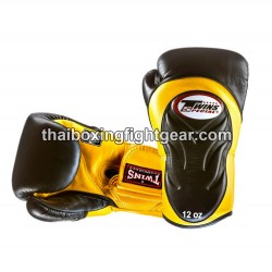 Guantes de Boxeo tailandés Twins BGVL6 "Black Yellow" Twins - 1