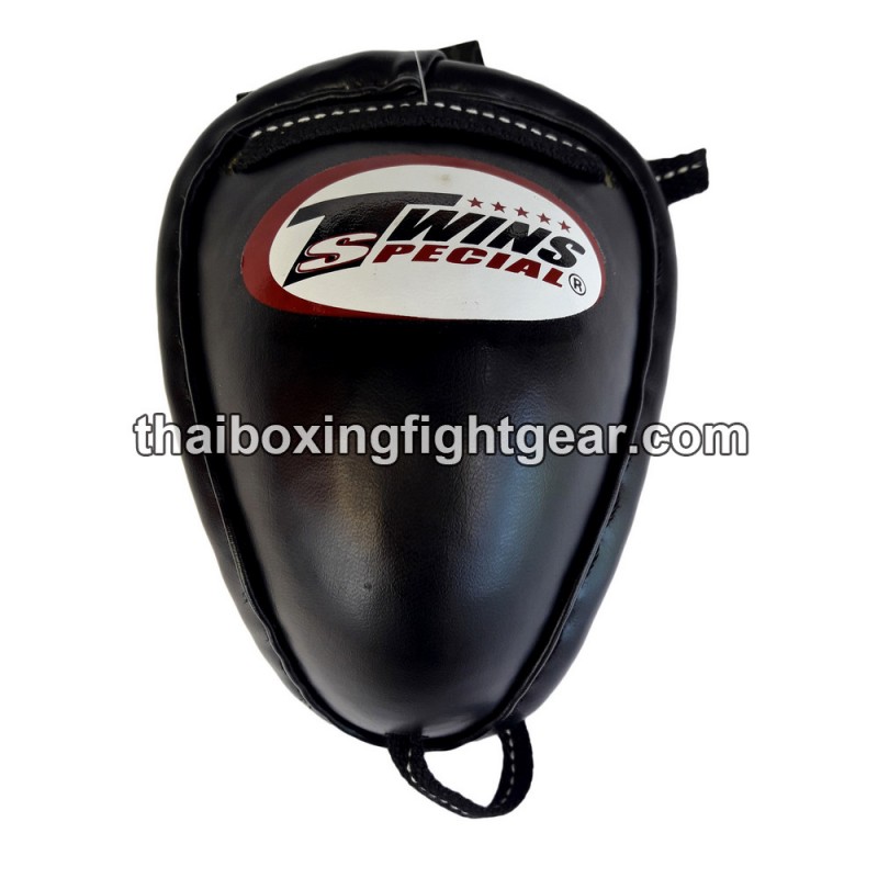 Twins GPS1 carcasa de boxeo negro de acero-cuero | Groin Protectors