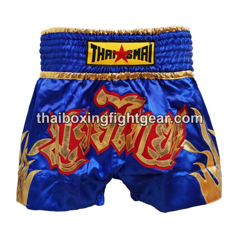Pantalonés cortos de boxeo thailandés THAISMAI "Fire Blue" Thaismai - 1