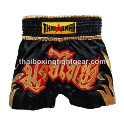 Pantalonés cortos de boxeo thailandés THAISMAI "Fire Black" Thaismai - 1