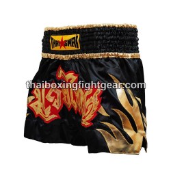 Pantalonés cortos de boxeo thailandés THAISMAI "Fire Black" Thaismai - 2