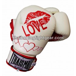 Guantes de boxeo tailandés Thaismai BG124 "Love White" Thaismai - 1