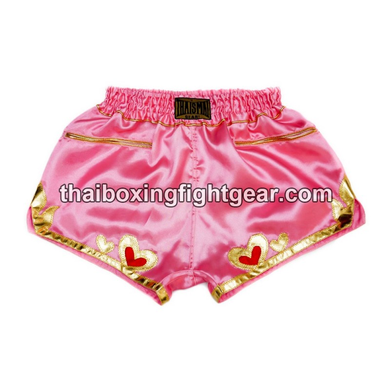 Pantalonés cortos de boxeo thailandés THAISMAI "Simple Heard Pink" Thaismai - 1