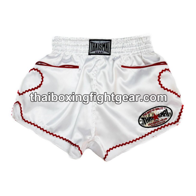 Pantalonés cortos de boxeo thailandés THAISMAI "Simple White" Thaismai - 1