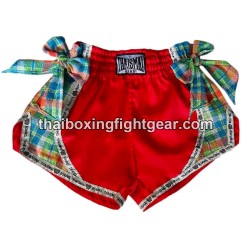 Pantalonés cortos de boxeo thailandés THAISMAI "Ribbon Red" Thaismai - 1