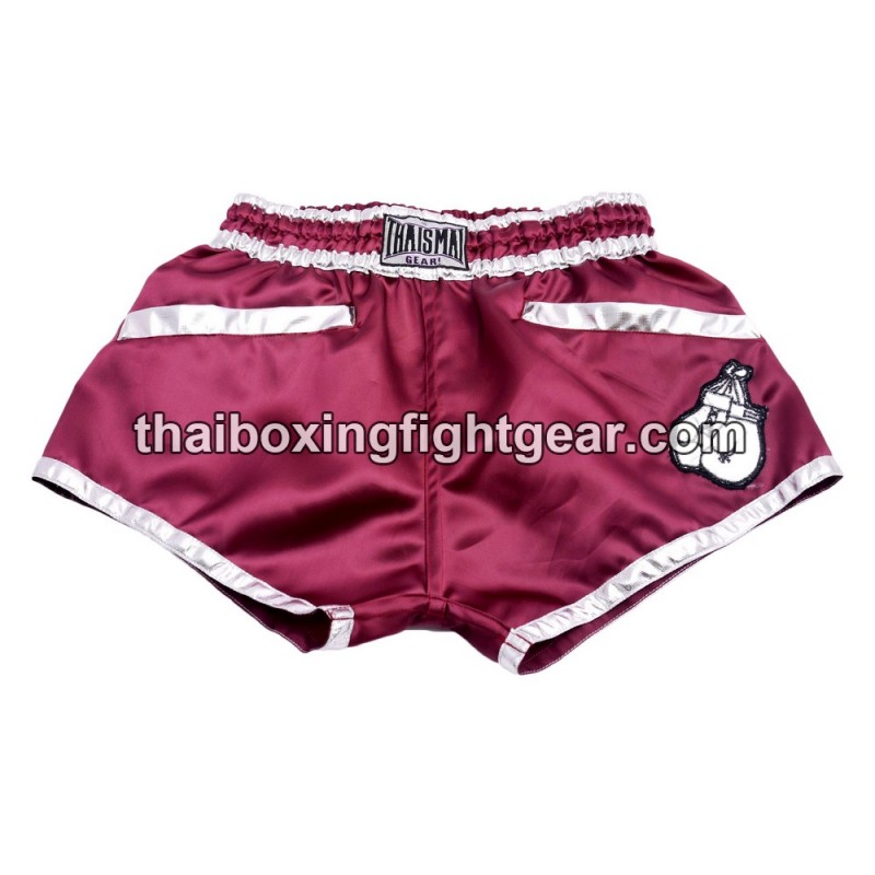 Pantalonés cortos de boxeo thailandés THAISMAI "FIGHT Dark Red" Thaismai - 1