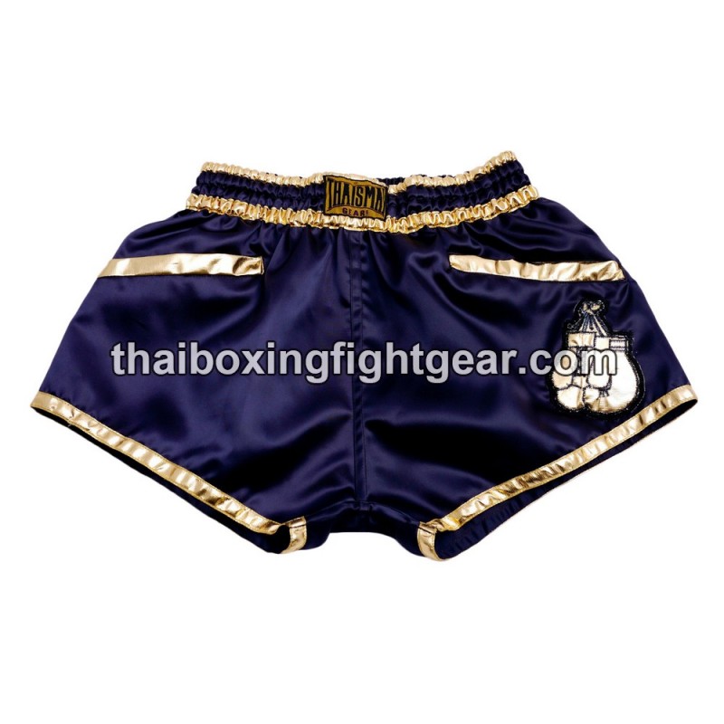 Pantalonés cortos de boxeo thailandés THAISMAI "FIGHT Dark Blue" Thaismai - 1