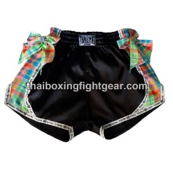 Pantalonés cortos de boxeo thailandés THAISMAI "Ribbon Black" Thaismai - 1