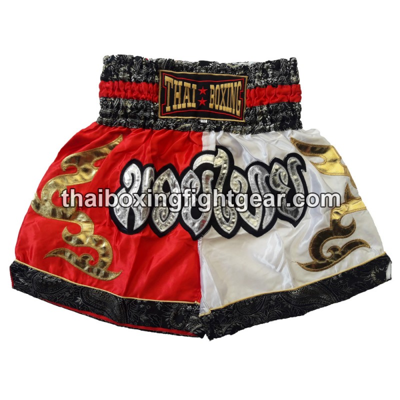 Pantalones cortos de boxeo tailandés: Thaiboxing Red/White | Muay Thai Shorts Pantalones cortos de boxeo tailandés: Thaiboxing Red/White | Muay Thai Shorts