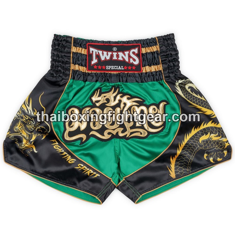 TWINS PANTALONES CORTOS DE BOXEO TAILANDES "TBS-DRAGON Green" Twins - 1