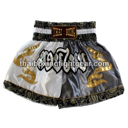 Pantalones cortos de boxeo tailandés: Thaiboxing Grey/White