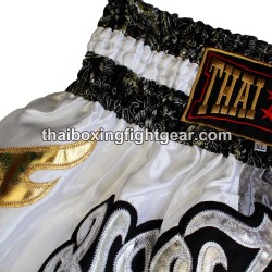 Pantalones cortos de boxeo tailandés: Thaiboxing Grey/White | Muay Thai Shorts Pantalones cortos de boxeo tailandés: Thaiboxing Grey/White | Muay Thai Shorts