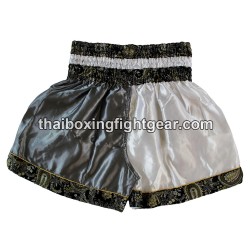 Pantalones cortos de boxeo tailandés: Thaiboxing Grey/White | Muay Thai Shorts Pantalones cortos de boxeo tailandés: Thaiboxing Grey/White | Muay Thai Shorts