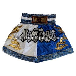 Pantalones cortos de boxeo tailandés: Thaiboxing Blue / White