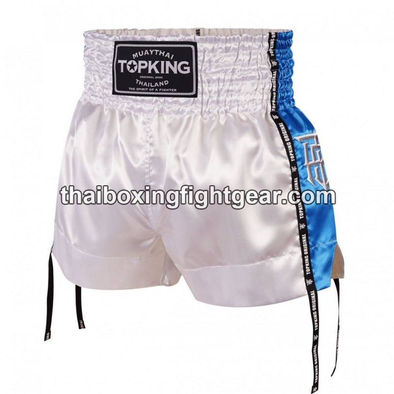 Muay Thai Boxing Shorts Top King TKTBS-201  blanco  cielo azul Top King - 1