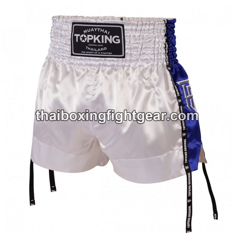 Muay Thai Boxing Shorts Top King TKTBS-201 blanco azul Top King - 1
