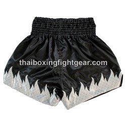 Pantalones cortos de boxeo thai Lumpini negro/blanco/oro | Muay Thai Shorts
