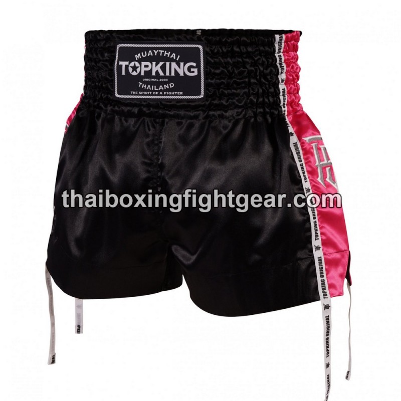 Muay Thai Boxing Shorts Top King TKTBS-202 Negro Rosa Top King - 1