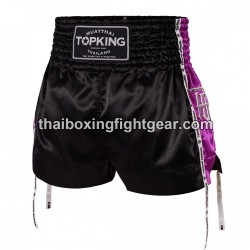 Muay Thai Boxing Shorts Top King TKTBS-201 Negro Morado Top King - 1