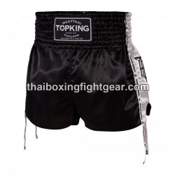 Muay Thai Boxing Shorts Top King TKTBS-202 Negro Blanco Top King - 1
