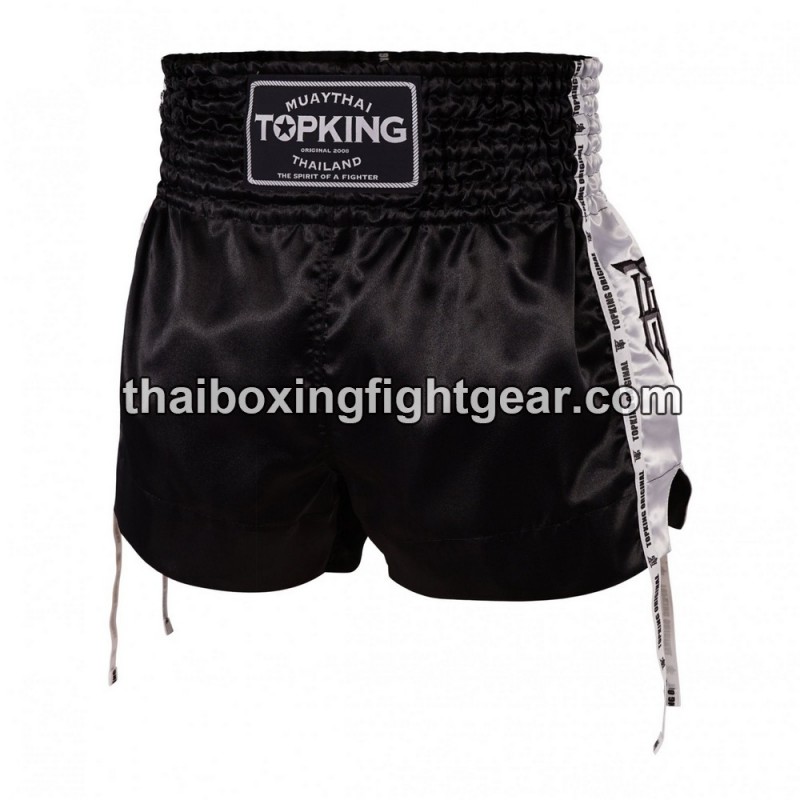 Muay Thai Boxing Shorts Top King TKTBS-202 Negro Blanco Top King - 1