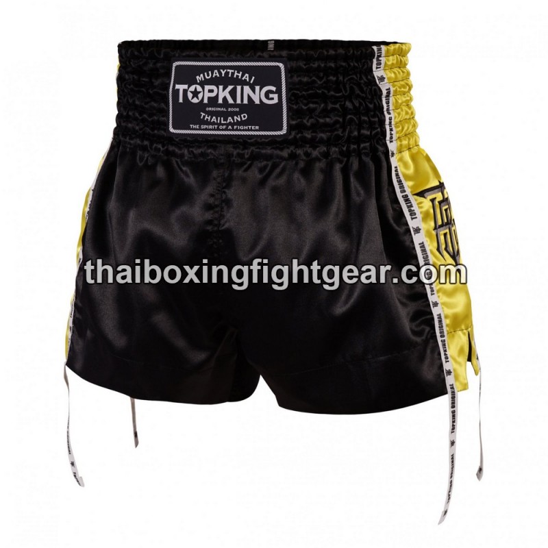 Muay Thai Boxing Shorts Top King TKTBS-202 Negro Amarillo Top King - 1