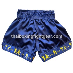 Pantalones cortos de boxeo azul oro Thai Lumpini | Muay Thai Shorts