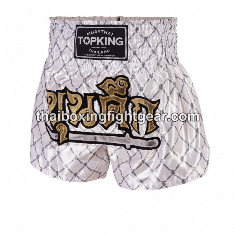 Muay Thai Boxing Shorts Top King TKTBS-213 plata blanca Top King - 1