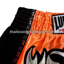 Pantalones cortos de boxeo thai Lumpinee naranja/negro | Muay Thai Shorts Pantalones cortos de boxeo thai Lumpinee naranja/negro | Muay Thai Shorts