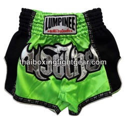 Pantalones cortos de boxeo thai Lumpinee verde/negro