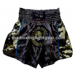 Muay Thai Boxing Shorts Human Fight caqui | Muay Thai Shorts